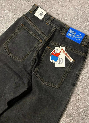 New Harajuku Hip Hop Cartoon Y2K Big Boy Jeans Women Graphic Embroidery Baggy Jeans Pants High Waist Wide Leg Trouser Streetwear Y2K Tops 1 Clothing Store