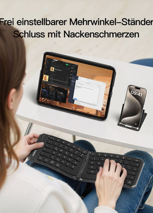 Faltbare Tastatur Ergonomische, QWERTZ,mit 3 Bluetooth, Nomad Ergo KB603 Shopverse