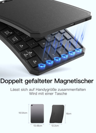 Faltbare Tastatur Ergonomische, QWERTZ,mit 3 Bluetooth, Nomad Ergo KB603 Shopverse