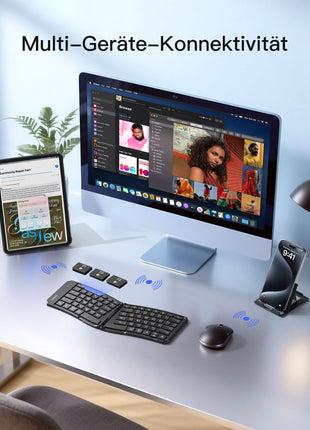 Faltbare Tastatur Ergonomische, QWERTZ,mit 3 Bluetooth, Nomad Ergo KB603 Shopverse