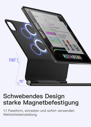 Magnetische Tastatur Hülle für iPad Air 11" M3/M2 (2025/2024), iPad Air 6/5/4, iPad Pro 11" 4/3/2/1, QWERTZ, KB19117 Shopverse