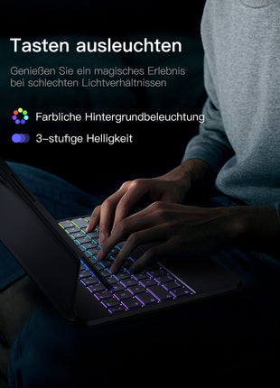 Magnetische Tastatur Hülle für iPad Air 11" M3/M2 (2025/2024), iPad Air 6/5/4, iPad Pro 11" 4/3/2/1, QWERTZ, KB19117 Shopverse
