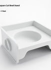 Square Cat Bowl Rack White