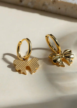 18K Gold-Plated Bow Earrings Queena Jewelry Store
