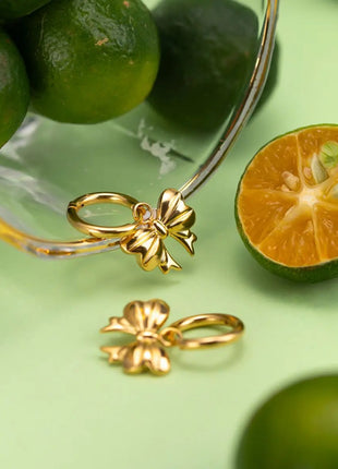 18K Gold-Plated Bow Earrings Queena Jewelry Store