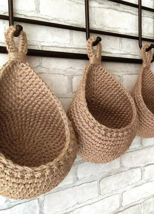 Jute Wall Storage Baskets | Handwoven Produce Organizers Love Full Home Store