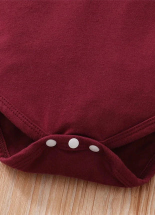 2 Pcs Red Long Sleeves Bodysuit And Floral Printed Pant Set Shop1103811041 Store