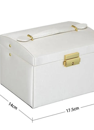 Multi Functional Three Layer Leather Drawer Style Jewelry Box Earrings Earrings Lock Jewelry Box Shop1105112525 Store