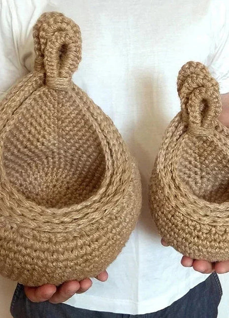 Jute Wall Storage Baskets | Handwoven Produce Organizers Love Full Home Store
