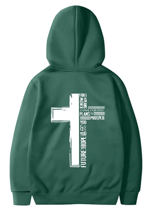 Christian Hoodies for Men Cross Graphic Drawstring Long Sleeve Pullovers Comfortable Casual Hoodies with Pockets Oversized Crewneck Sweatshirt MenGreenXXXL Women Accessories Dropship Store