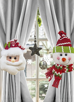 2pcs Santa Claus & Snowman Curtain Clips Shop1104885452 Store