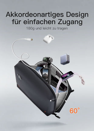 Portabler Elektronik-Organizer, spritzwassergeschützte Reisezubehörtasche für Kabel, Power Banks, Hubs, ABM33 Shopverse