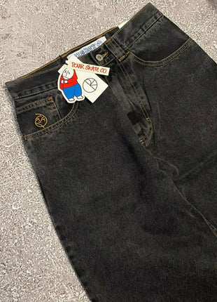 New Harajuku Hip Hop Cartoon Y2K Big Boy Jeans Women Graphic Embroidery Baggy Jeans Pants High Waist Wide Leg Trouser Streetwear Y2K Tops 1 Clothing Store