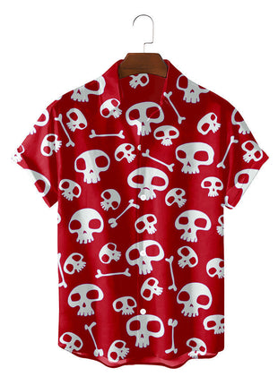 T.S.L. Summer Casual 3D Skull Men's Hawaiian Shirt Foxbrzks Store