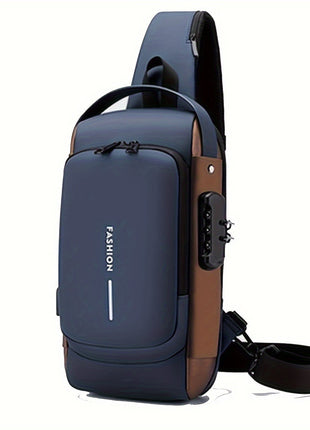 Men'S Anti-Theft Password Lock Chest Bag - Made of Durable Oxford Fabric, Adjustable Shoulder Strap, Suitable for Motorcycles And Casual Sports, Crossbody Style, Slant Bag. unixinu Official Store