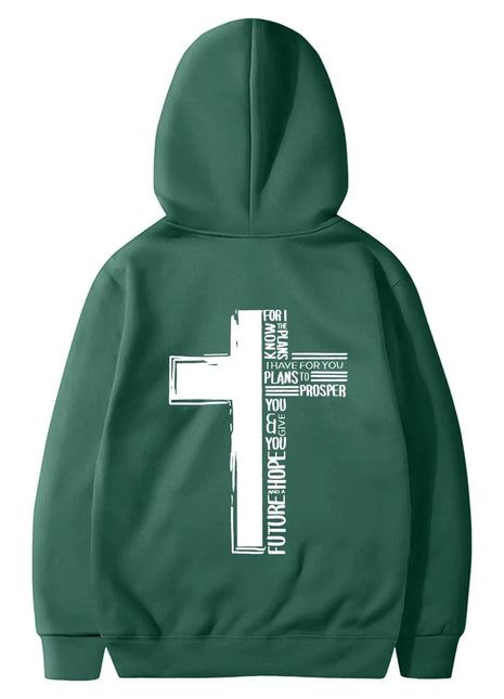 Christian Hoodies for Men Cross Graphic Drawstring Long Sleeve Pullovers Comfortable Casual Hoodies with Pockets Oversized Crewneck Sweatshirt MenGreenXXXL Women Accessories Dropship Store