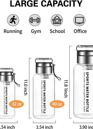 Premium Glass Water Bottle with Strap – Tea & Fruit Infuser, Leakproof, Eco-Friendly Design HuaQiang AE Store