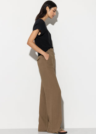 Wideleg-Pants aus Leinen-Mix Shopverse