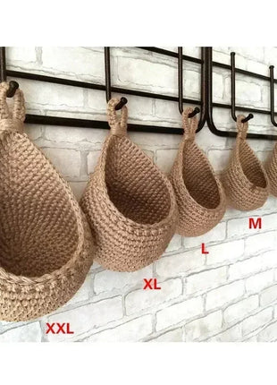 Jute Wall Storage Baskets | Handwoven Produce Organizers Love Full Home Store