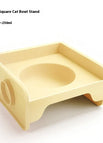 Square Cat Bowl Rack Yellow