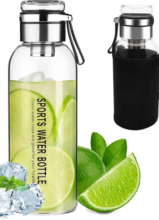 Premium Glass Water Bottle with Strap – Tea & Fruit Infuser, Leakproof, Eco-Friendly Design HuaQiang AE Store