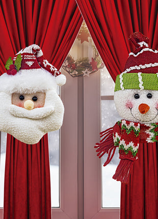 2pcs Santa Claus & Snowman Curtain Clips Shop1104885452 Store