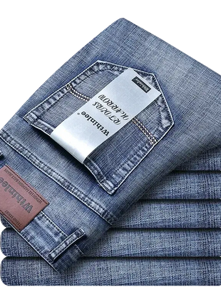 Wthinlee New Business Men's Jeans Casual Straight Stretch Fashion Classic Blue Black Work Denim Trousers Male Brand Clothing Men Clothes Store