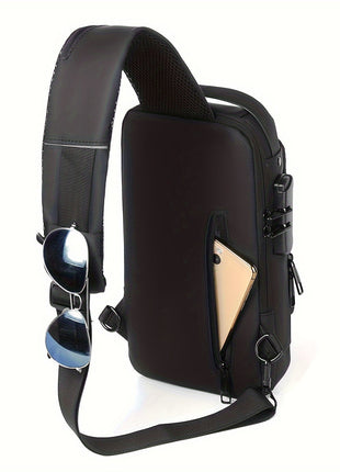 Men'S Anti-Theft Password Lock Chest Bag - Made of Durable Oxford Fabric, Adjustable Shoulder Strap, Suitable for Motorcycles And Casual Sports, Crossbody Style, Slant Bag. unixinu Official Store