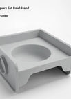 Square cat bowl rack gray
