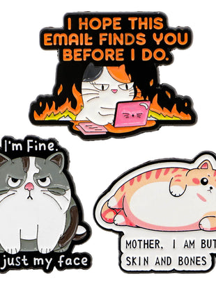 Sarcastic Cat Pin Set Ramulus Store