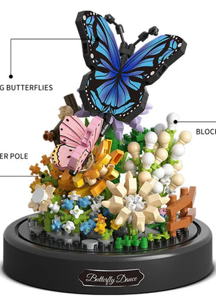 Cute Butterfly/Bee With Flowers And Clear Display Set Mini Building Blocks Stone's Store