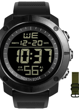 NORTH EDGE Men's Digital Watch Military World Time Alarm 50M Waterproof Sport Stone's Store