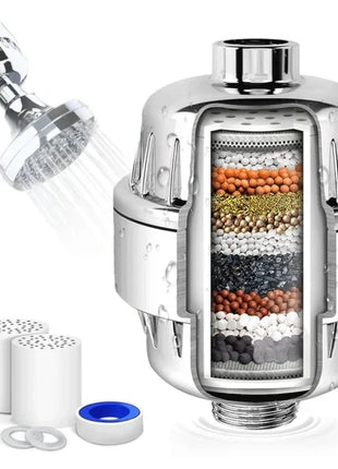 فلتر مياه الدش لإزالة الكلور الفلوريد المعادن الثقيلة المفلترة تليين المياه الصلبة لرأس الدش Shop1103317373 Store