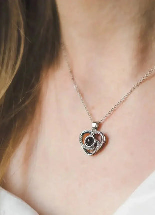 Personalized Heart Projection Necklace Custom Photo Memorial Jewelry Gift HIBODY Jewel Store