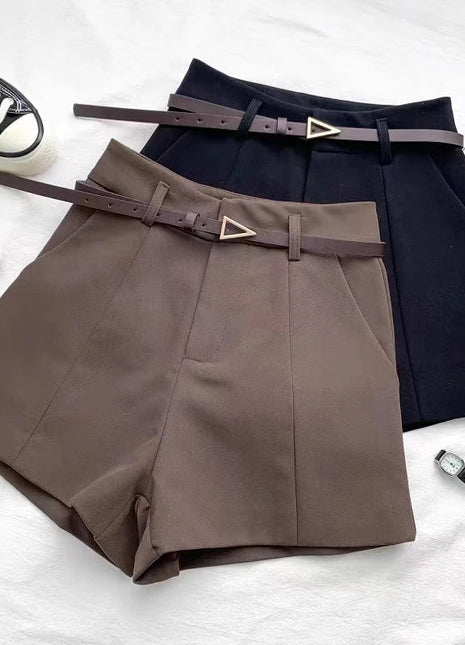 Belted High Waisted Shorts Stone's Store