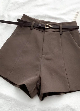 Belted High Waisted Shorts Stone's Store