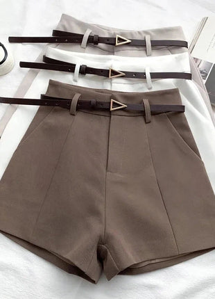 Belted High Waisted Shorts Stone's Store