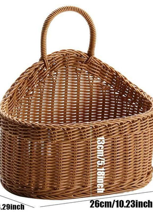 EMESA HOME Wall-Mounted Fruit & Vegetable Basket – Simulated Rattan Plastic Hanging Storage for Kitchen or Home Décor Shop1103209362 Store
