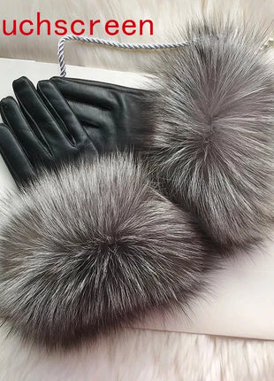 Women's Genuine Sheepskin Leather Gloves Warmth way Store