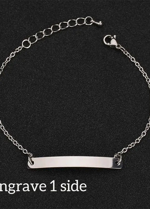 Nextvance Customized Engraving Nameplate Couple Bracelet Stainless Steel Chain Id Tag Bracelets For Lover Valentines Day Gift Nextvance Jewellry Store