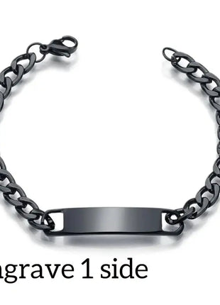 Nextvance Customized Engraving Nameplate Couple Bracelet Stainless Steel Chain Id Tag Bracelets For Lover Valentines Day Gift Nextvance Jewellry Store