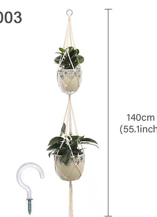 Hanging Plant Handmade Macrame Plant Hanger Flower Pot Planter Hanger Wall Decor Courtyard Garden Hanging Planter Hanging Basket FENGRISE Microstar Store