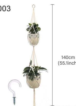 Hanging Plant Handmade Macrame Plant Hanger Flower Pot Planter Hanger Wall Decor Courtyard Garden Hanging Planter Hanging Basket FENGRISE Microstar Store