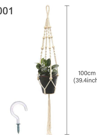 Hanging Plant Handmade Macrame Plant Hanger Flower Pot Planter Hanger Wall Decor Courtyard Garden Hanging Planter Hanging Basket FENGRISE Microstar Store