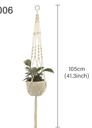 Hanging Plant Handmade Macrame Plant Hanger Flower Pot Planter Hanger Wall Decor Courtyard Garden Hanging Planter Hanging Basket FENGRISE Microstar Store