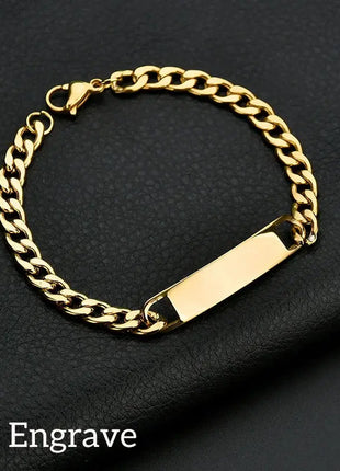 Nextvance Customized Engraving Nameplate Couple Bracelet Stainless Steel Chain Id Tag Bracelets For Lover Valentines Day Gift Nextvance Jewellry Store