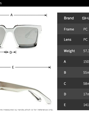 SHAUNA Retro Square Sunglasses 😎 UV400 Candy Colors & Silver Mirror SHAUNA Official Store