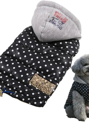 Autumn Winter Dog Clothes For Small Dogs Warm Waterproof Hoodie Coat Chihuahua French Bulldog Polka Dot Jacket Puppy Clothing Dropshipman