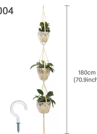 Hanging Plant Handmade Macrame Plant Hanger Flower Pot Planter Hanger Wall Decor Courtyard Garden Hanging Planter Hanging Basket FENGRISE Microstar Store
