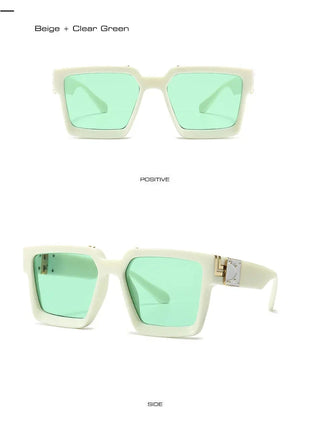 SHAUNA Retro Square Sunglasses 😎 UV400 Candy Colors & Silver Mirror SHAUNA Official Store